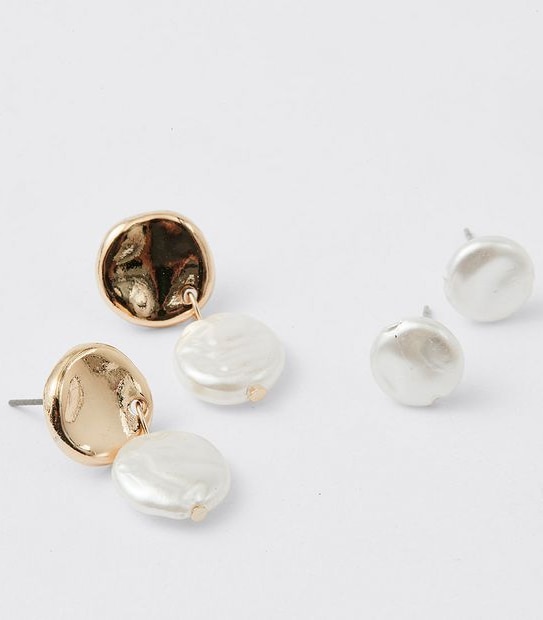 2 Pack Pearl Double Drop Earrings