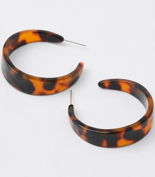 Medium Tortoise Shell Hoop Earrings