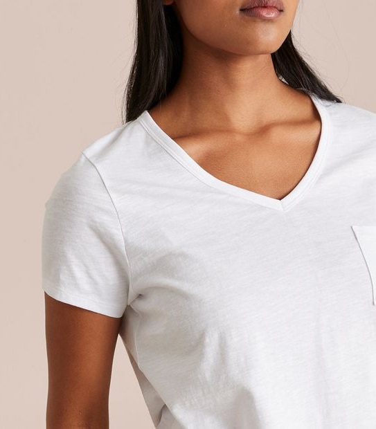 Organic Cotton Slub V-Neck T-Shirt