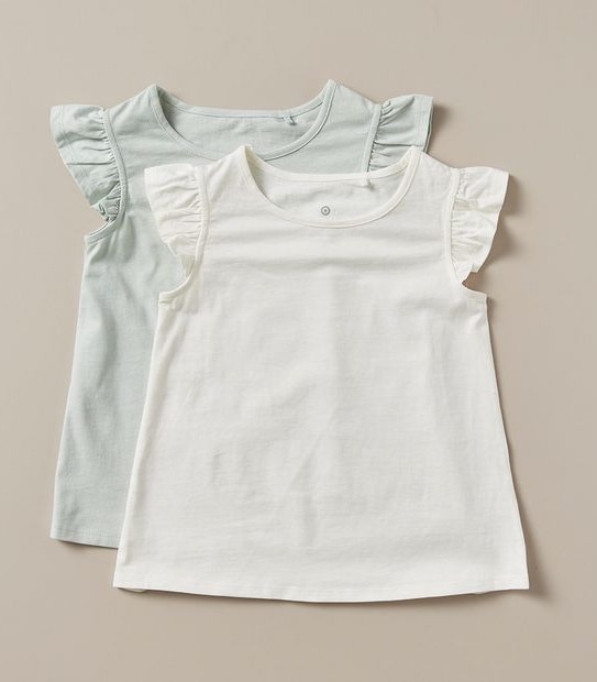 Organic Cotton 2 Pack Frill Tanks