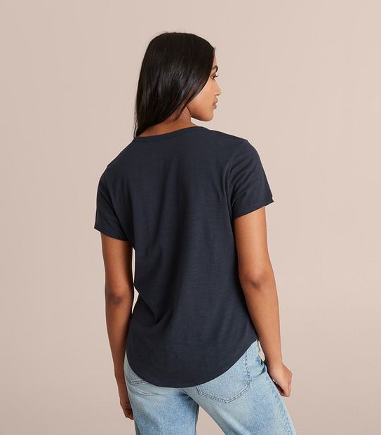 Organic Cotton Slub V-Neck T-Shirt