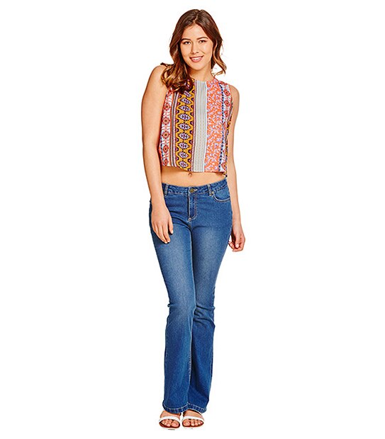 Lily Loves Tile Print Cropped Top