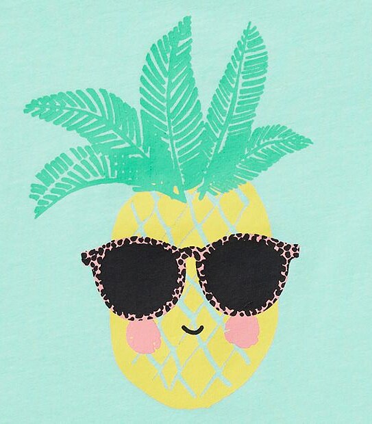 Short Sleeve Beach Glasses Pineapple Print T-Shirt