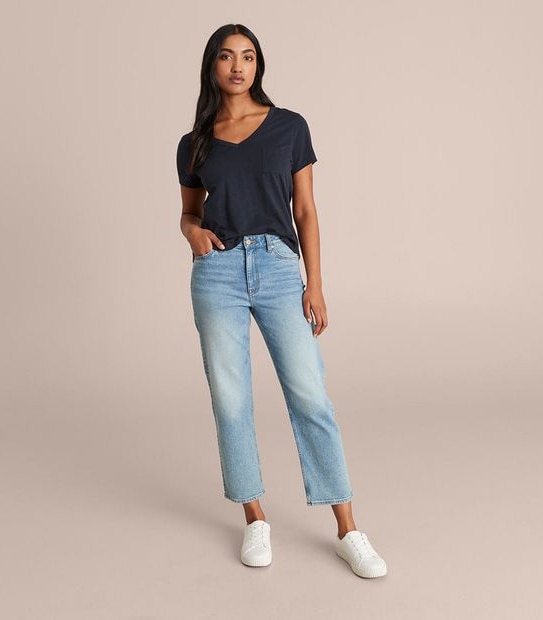 Organic Cotton Slub V-Neck T-Shirt
