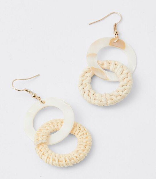 Rattan Link Earrings - Netural