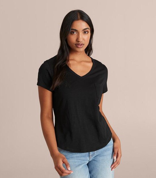 Organic Cotton Slub V-Neck T-Shirt