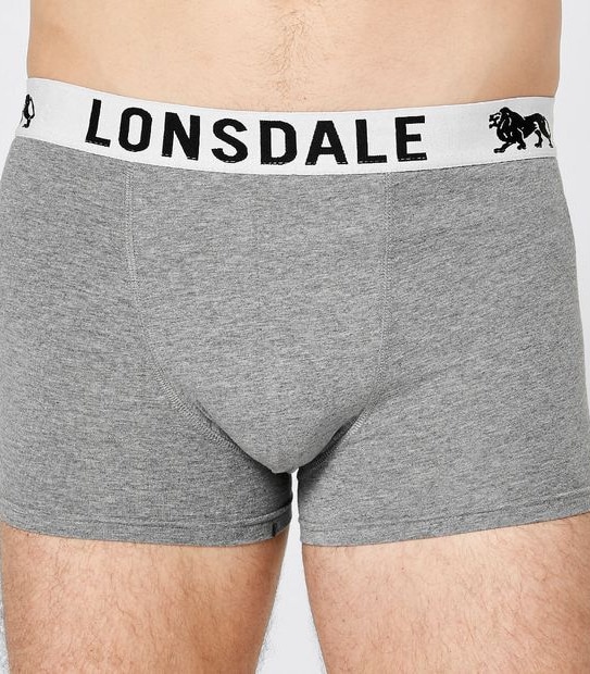 Lonsdale London 3 Pack Trunks - Charcoal Stripe