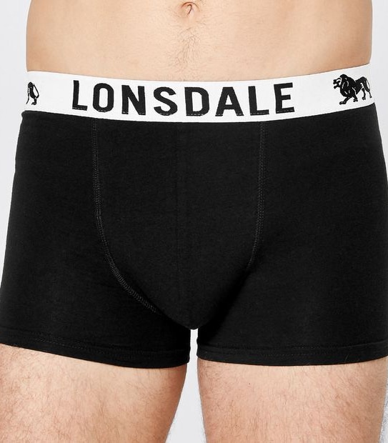 Lonsdale London 3 Pack Trunks - Charcoal Stripe