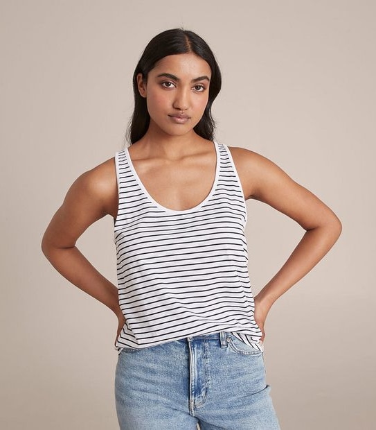 Organic Cotton Slub Striped Tank Top