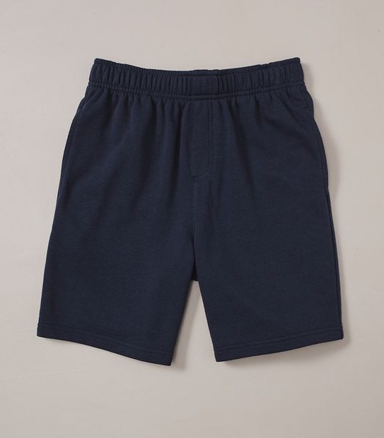 French Terry Knit School Shorts - Navy Blue