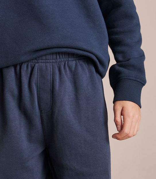French Terry Knit School Shorts - Navy Blue