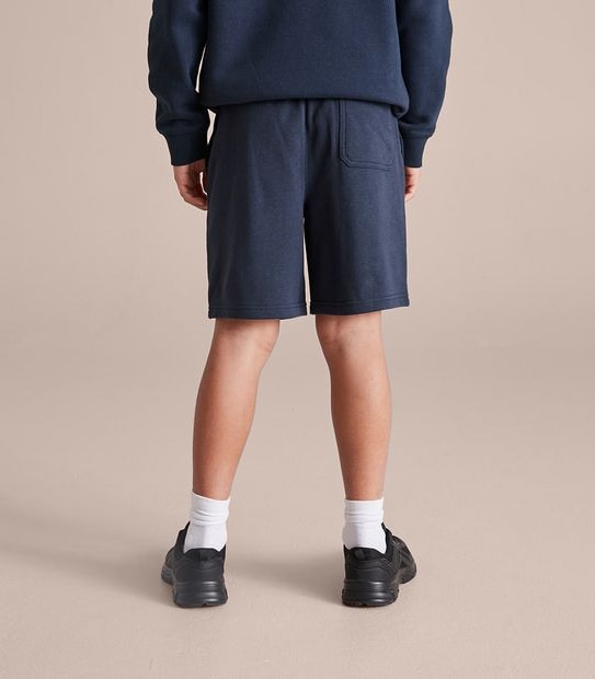 French Terry Knit School Shorts - Navy Blue