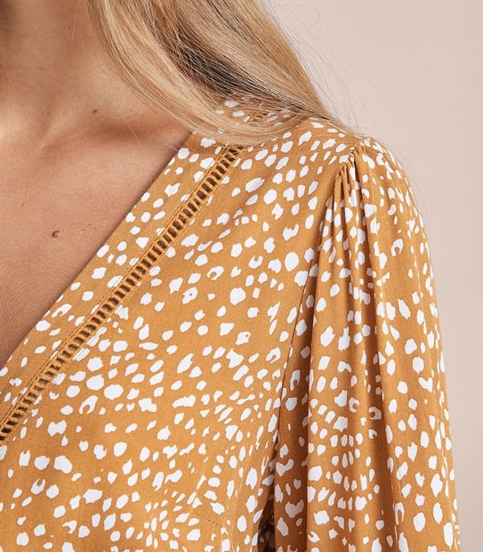 Detailed Sleeve Midi Dress