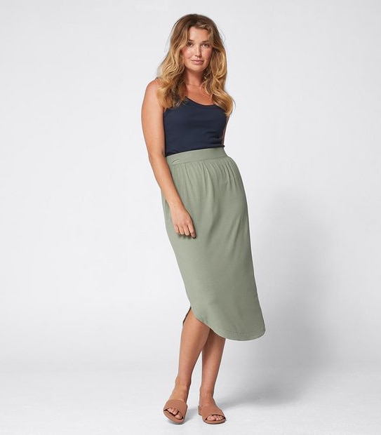 Jersey Curved Hem Skirt