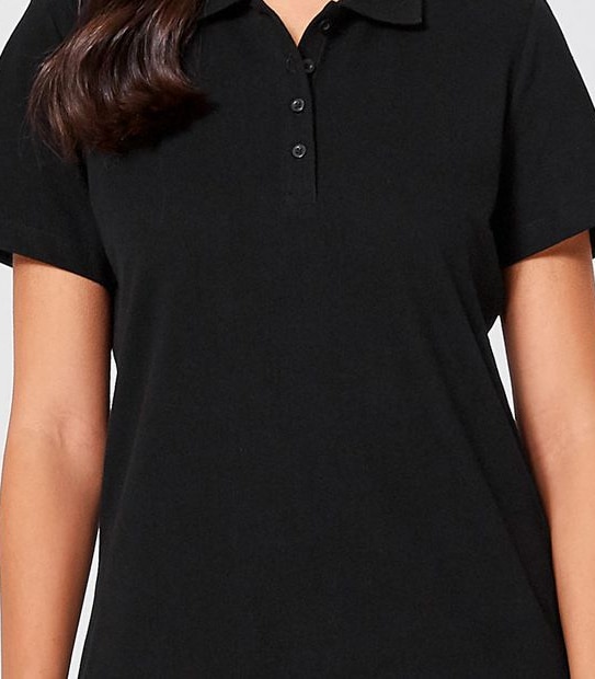 Organic Cotton Polo Top - Black