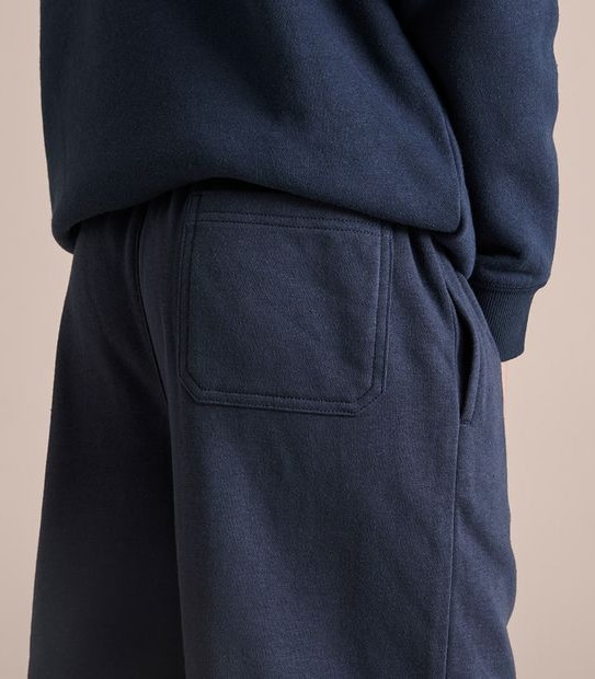 French Terry Knit School Shorts - Navy Blue