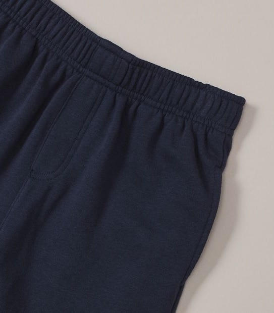 French Terry Knit School Shorts - Navy Blue