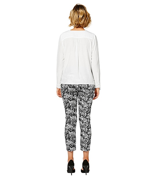 Drape Front Blouse - White