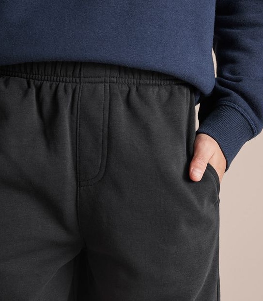 French Terry Knit School Shorts - Black