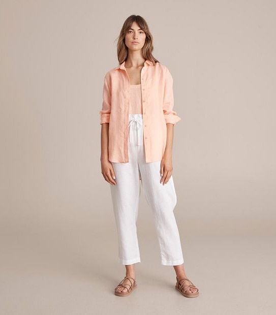 European Linen Tapered Pants