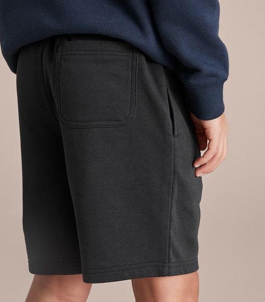French Terry Knit School Shorts - Black