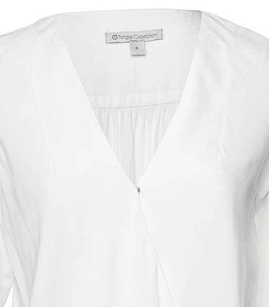 Drape Front Blouse - White