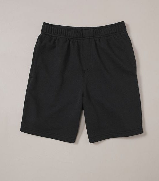 French Terry Knit School Shorts - Black