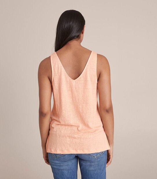 Linen Blend Double VTank Top Target Australia