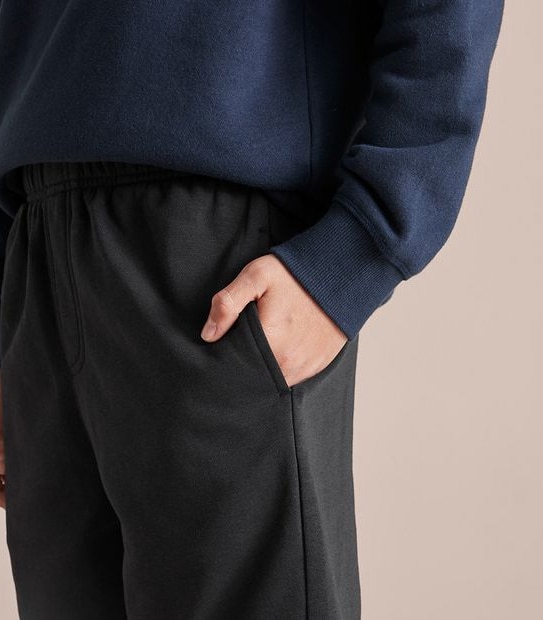 French Terry Knit School Shorts - Black