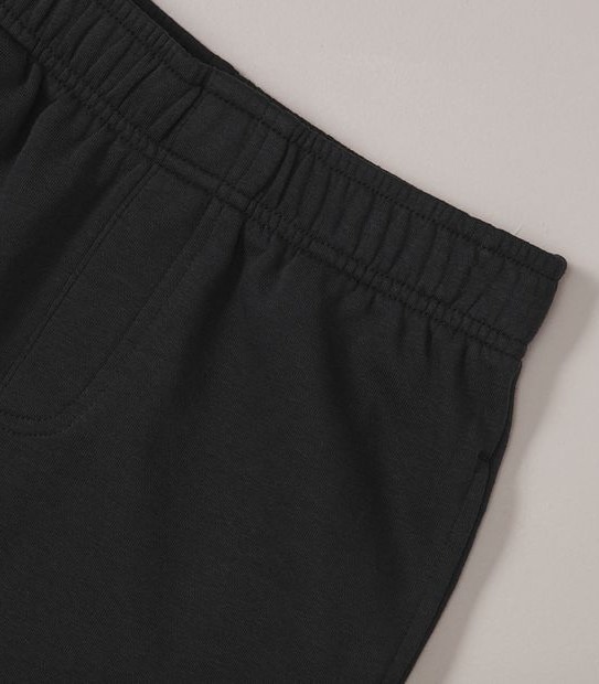 French Terry Knit School Shorts - Black