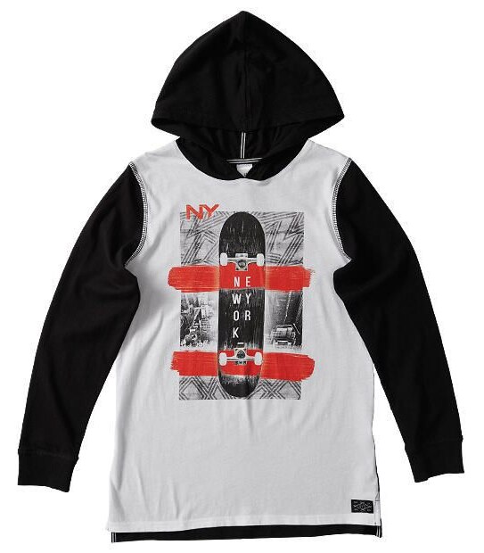 Long Sleeve Hooded Skate T-Shirt