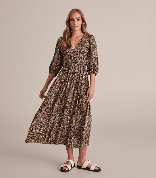 Full Sleeve Button Through Maxi Dress