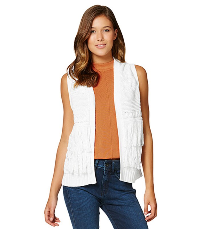 Lily Loves Fringe Vest - Cream | Target Australia