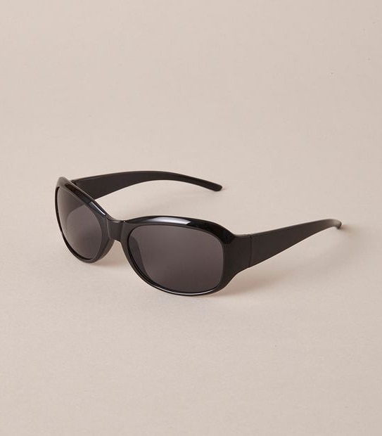 Womens Small Wrap Sunglasses - Black