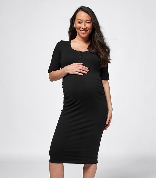 Maternity Organic Cotton Placket Dress