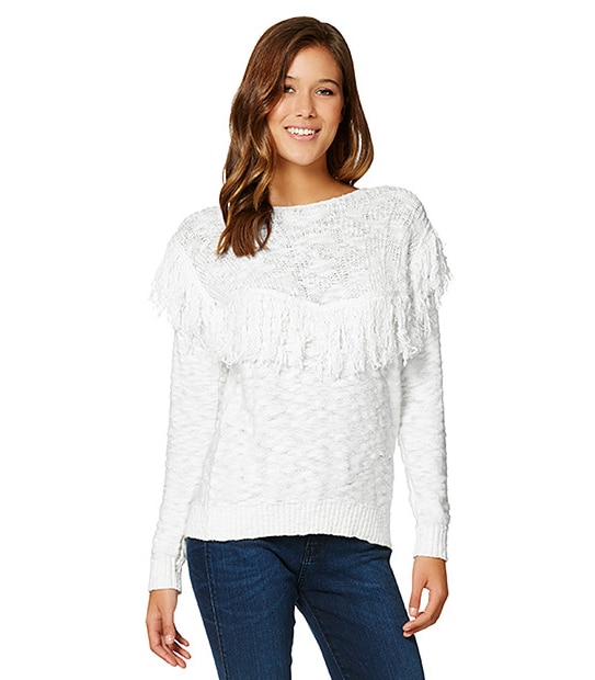 Lily Loves Fringe Jumper - Cream