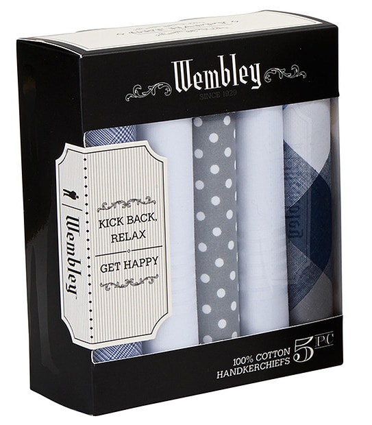 Wembley 5 Pack Men's Handkerchiefs