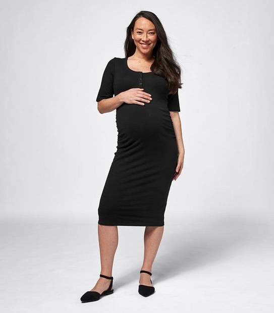 Maternity Organic Cotton Placket Dress