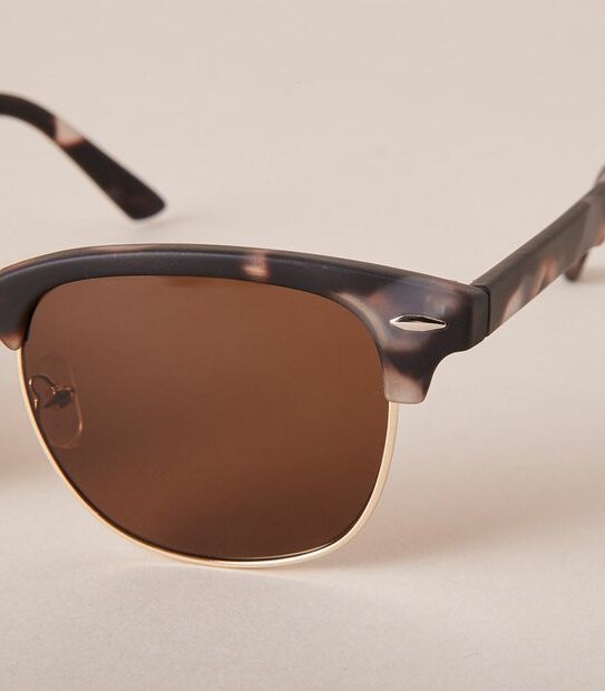 Womens Spliced Aviator Sunglasses - Tortoiseshell