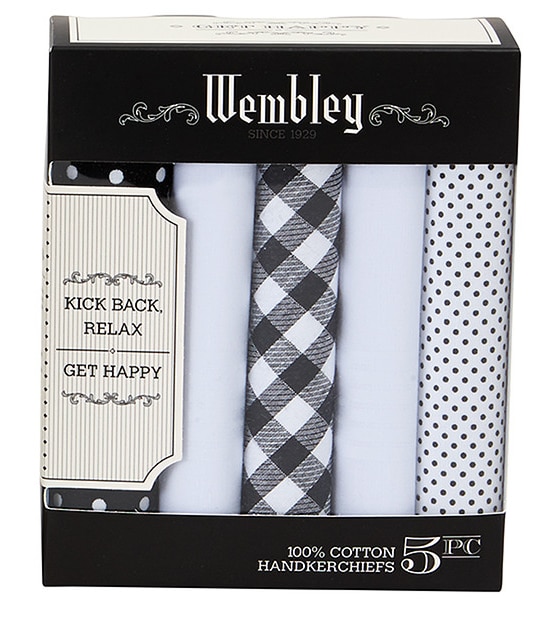 Wembley 5 Pack Men's Handkerchiefs