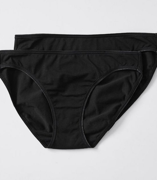 2 Pack Aloe Vera Infused Bikini Briefs - Black