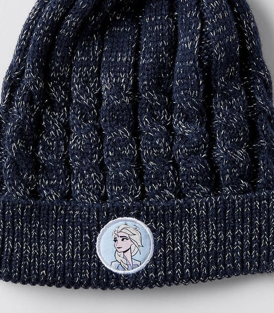 Disney Frozen Metallic Thread Beanie - Navy Blue