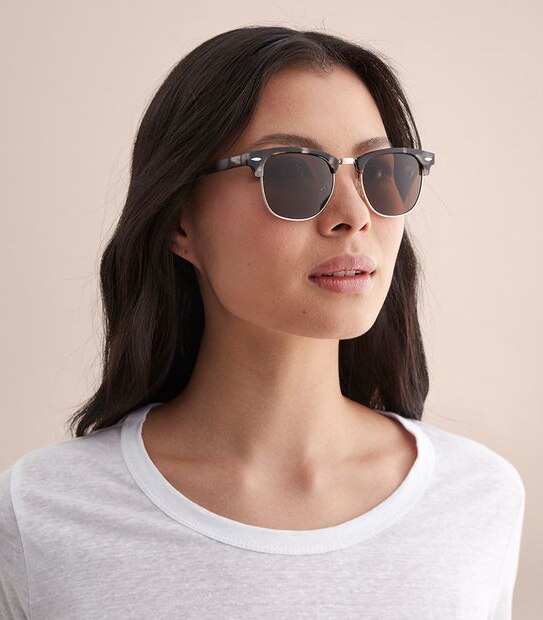 Womens Spliced Aviator Sunglasses - Tortoiseshell