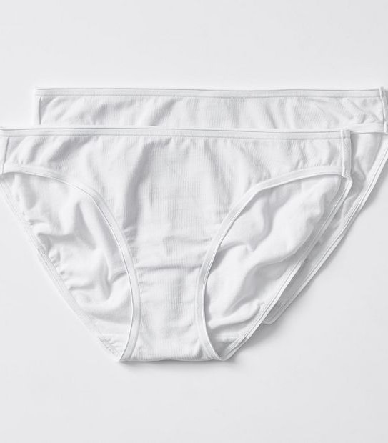 2 Pack Aloe Vera Infused Bikini Briefs - White