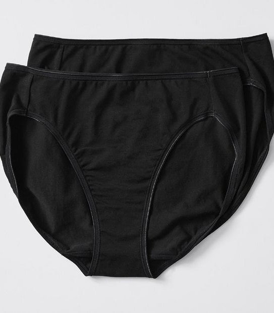 2 Pack Aloe Vera Infused High Cut Briefs - Black