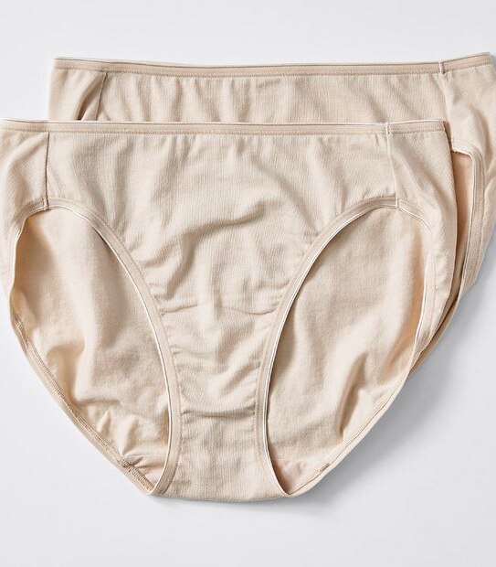 2 Pack Aloe Vera Infused High Cut Briefs - Bare Beauty