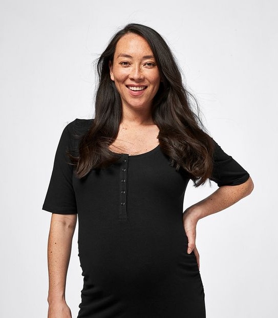 Maternity Organic Cotton Placket Dress