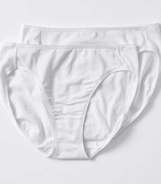2 Pack Aloe Vera Infused High Cut Briefs - White