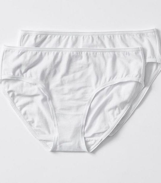 2 Pack Aloe Vera Infused Midi Briefs - White