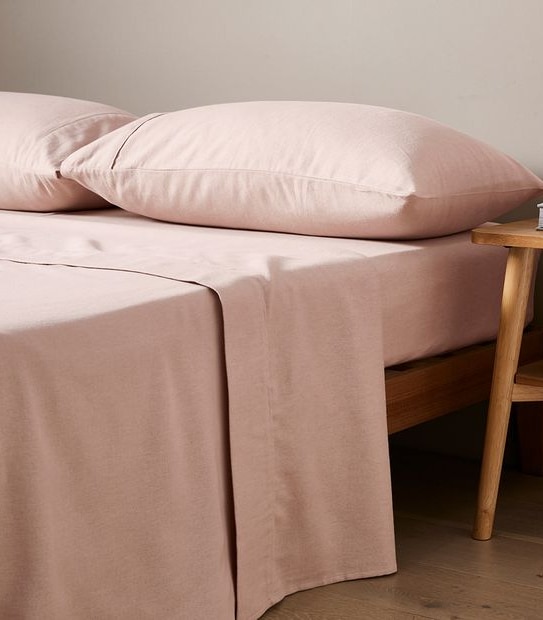 Plain Dyed Flannelette Sheet Set - Double Bed
